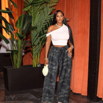 EVE Plus Size Fashion Print Loose Straight Jeans YIM-KZ029