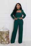 EVE Solid Color Long Sleeve Wide Leg Jumpsuit OSM-4933
