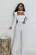 EVE Solid Color Long Sleeve Wide Leg Jumpsuit OSM-4933