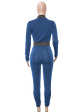 EVE Long Sleeve Zipper Two Piece Pants Set SH-391355