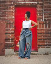 EVE Plus Size Retro Ripped Straight Leg Jeans GYLN-9037