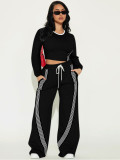 EVE Stripe Patchwork Long Sleeve Pants Sports Suit FENF-6041