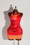 EVE Print Halterneck Backless Mini Dress YWXS-XS-K24D50847