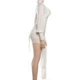 EVE Long Sleeve Lapel Backless Mini Dress XEF-K25D77909