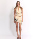 EVE Fashion Halterneck Tie Up Tops Print Skirts 3 Piece Set XEF-K25S67407