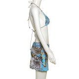 EVE Sexy Print Tie Up Bikinis Swimsuit 3 Piece Set XEF-K25S65324