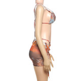 EVE Sexy Mesh Tie Up Bikinis Three Piece Swimsuit XEF-K25S67251
