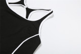 EVE Sleeveless Contrast Color Backless Yoga Jumpsuit XEF-K25Q68159