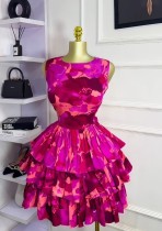 EVE Sleeveless O Neck Pleated Cake Dress GXIN-8860