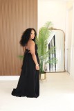 EVE Drawstring Lace Solid Color Loose Maxi Dress GTYZ-7576
