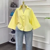 EVE Stripe Lapel Loose Shirt GCNE-72888