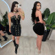 EVE Sexy Tube Top And Mini Skirt 2 Piece Set BY-7477