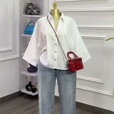 EVE Stripe Lapel Loose Shirt GCNE-72888
