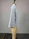 EVE Stripe Lapel Loose Shirt GCNE-72888