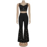 EVE Sexy Sleeveless Tank Tops Pants 2 Piece Set BY-7451