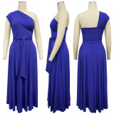 EVE Sleeveless Slash Neck Solid Maxi Dress YF-20011
