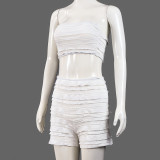 EVE Solid Color Wrap Chest Tops Shorts 2 Piece Set GFRT-42023SBG