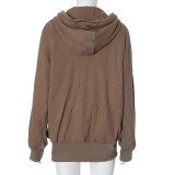 EVE Solid Color Long Sleeve Hooded Coat GSZM-ZTP1387