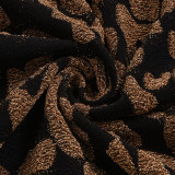 EVE Leopard Print Drawstring Tie Up Split Skirt GNZD-51556DBD