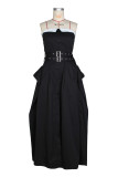 EVE Single-breasted Wrap Chest Belt Maxi Dress ZSD-0760