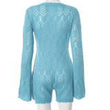 EVE Hollow Out V Neck Long Sleeve Romper MXBF-D25RP265