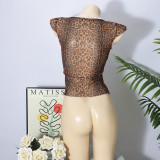 EVE Leopard Print V Neck Tops GNZD-51677TBD