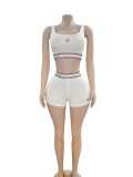 EVE Solid Color Tank Tops Two Piece Short Set GFCF-1383