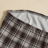EVE Plaid Print Tube Top Mini Dress GNZD-51586SBD