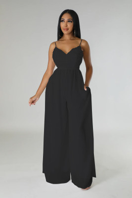 EVE Solid Color Backless Sling Jumpsuit XHXF-8726