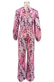 EVE Print Deep V Neck Two Piece Pants Set XHXF-8727