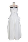 EVE Single-breasted Wrap Chest Belt Maxi Dress ZSD-0760