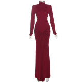 EVE Sexy Backless Solid Color Maxi Dress XEF-K25D75286