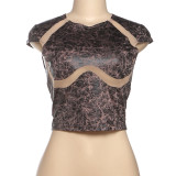 EVE Print Hollow Out Sexy Tops GSLF-K25L76022