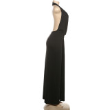 EVE Halterneck Backless Split Maxi Dress GSLF-K24D77130