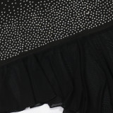 EVE Hot Drill Mesh Tube Top Mini Dress CYA-901956
