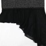 EVE Hot Drill Mesh Tube Top Mini Dress CYA-901956