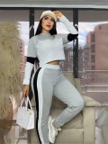 EVE Contrast Color Patchwork Sport Pants Suit SFY-776