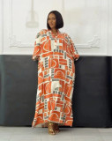 EVE Plus Size Lantern Sleeve Split Loose Maxi Dress NY-11150
