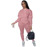 EVE Solid Color Long Sleeve Sport Pants Suit YIM-MC125