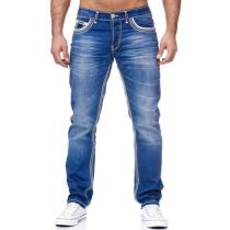 EVE Men's  Plus Size Slim Washed Solid Jeans XCFF-8878