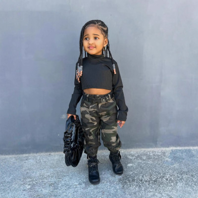 EVE Kid Girl Long Sleeve T Shirts Print Pants Suit GYMF-YM164