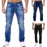 EVE Men's  Plus Size Slim Washed Solid Jeans XCFF-8878