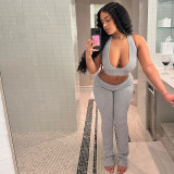 EVE Solid Color Sleeveless Vest Pants Suit MXBF-D25ST235