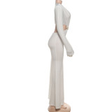 EVE V Neck Long Sleeve Maxi Dress XEF-K25D78556