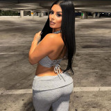 EVE Solid Color Sleeveless Vest Pants Suit MXBF-D25ST235