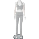 EVE Solid Color Sleeveless Vest Pants Suit MXBF-D25ST235