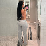 EVE Solid Color Sleeveless Vest Pants Suit MXBF-D25ST235