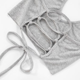 EVE Solid Color Sleeveless Vest Pants Suit MXBF-D25ST235