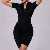 EVE Short Sleeve Zipper Sport Skinny Romper GQSA-K0113