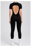 EVE Short Sleeve Solid Color Yoga Jumpsuit GQSA-88201